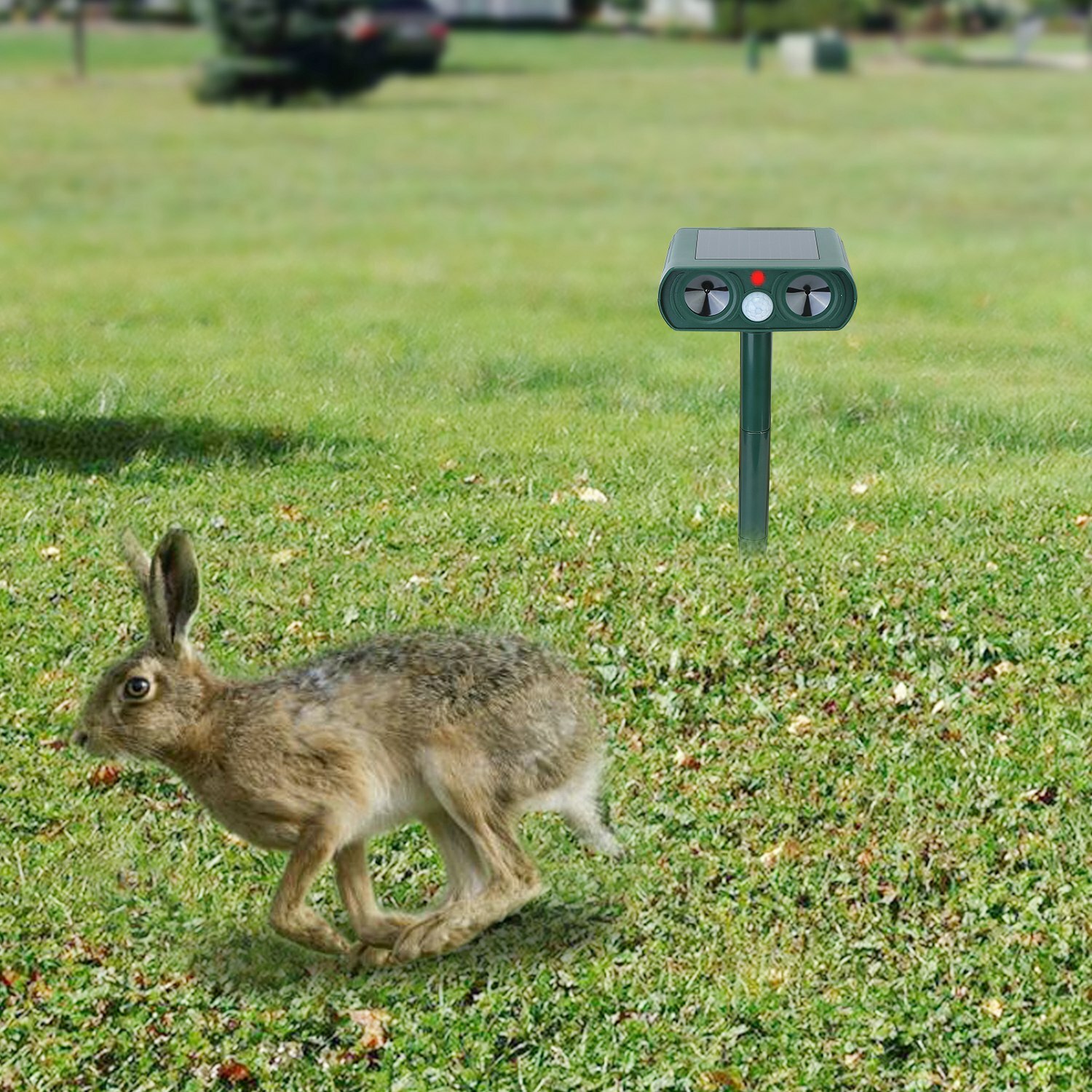 Solar Ultrasonic Animal Repeller Pest Repellent Garden Cat Dog Raccoon Repellent