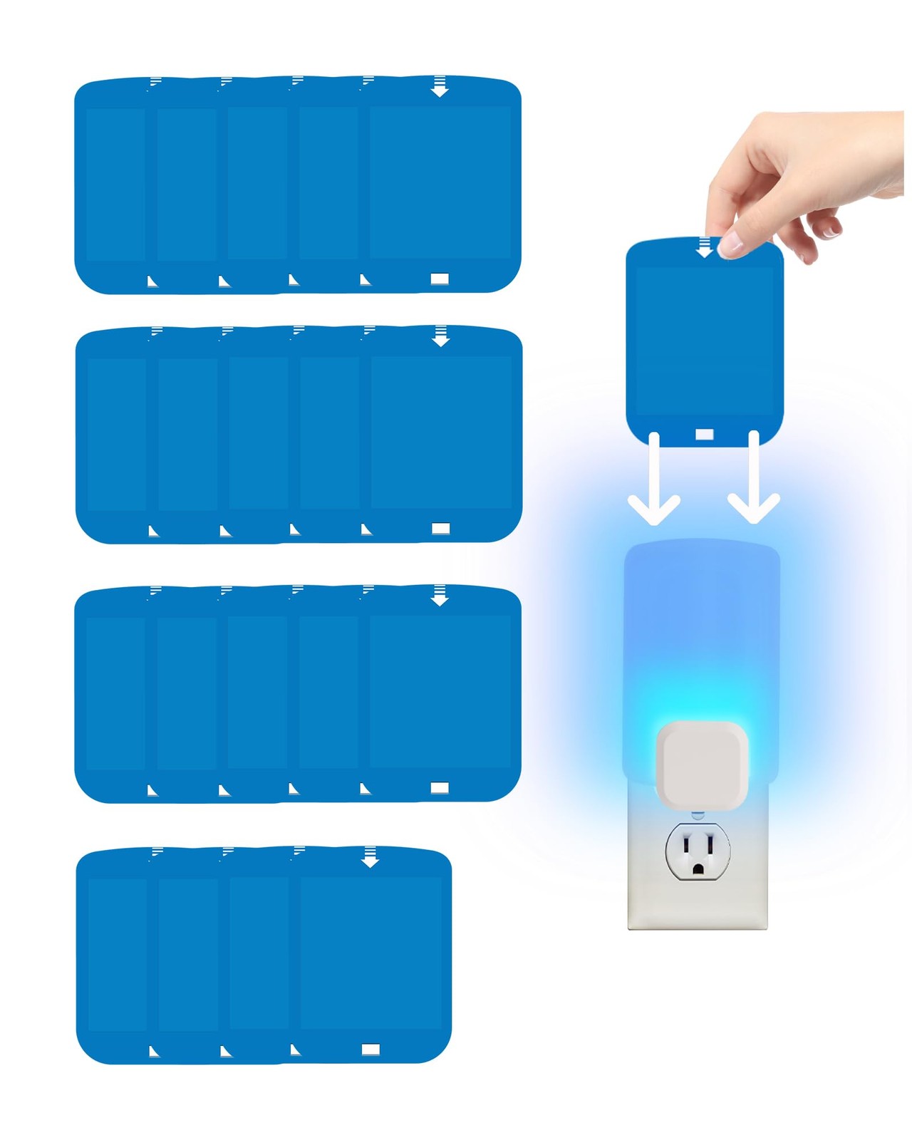 20 Pcs Refill Cartridges for Stem Flying Insect Light Trap, Replacement Glue Car