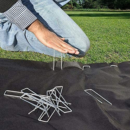 100 pcs rust proof galvanized 6in Landscape Sod Staples,Weed Barrier Fabric Pins