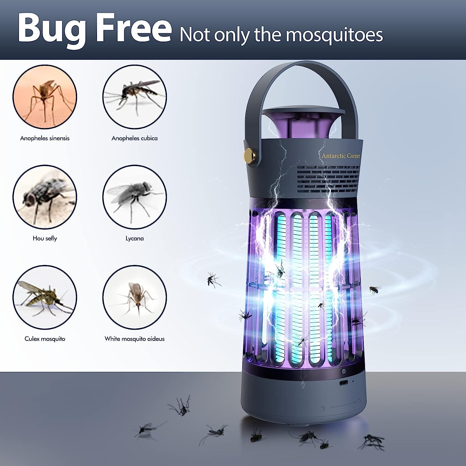 Bug Zapper Indoor Insect Trap Fly Gnat Mosquito with 22 Led UV Light home office