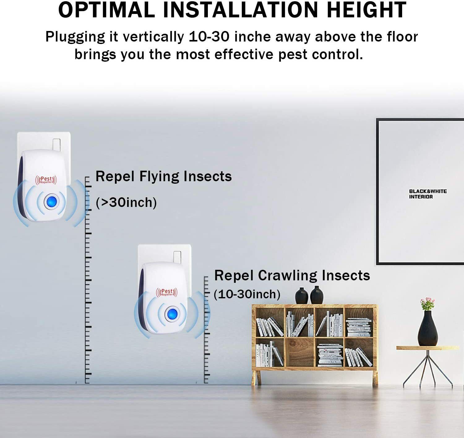 10PACK Ultrasonic Pest Repeller Control Electronic Repellent Mice Bug Rat Reject