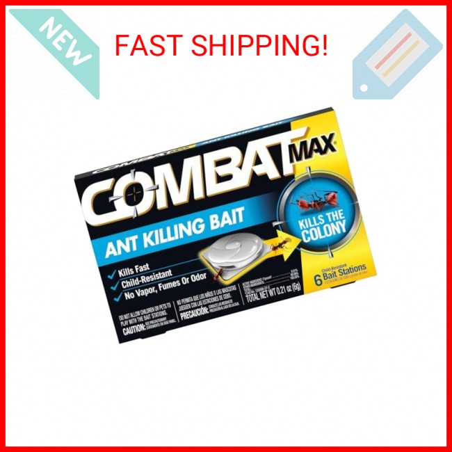 Combat Max Ant Killing Bait Stations, Indoor and Outdoor Use, 6 Count