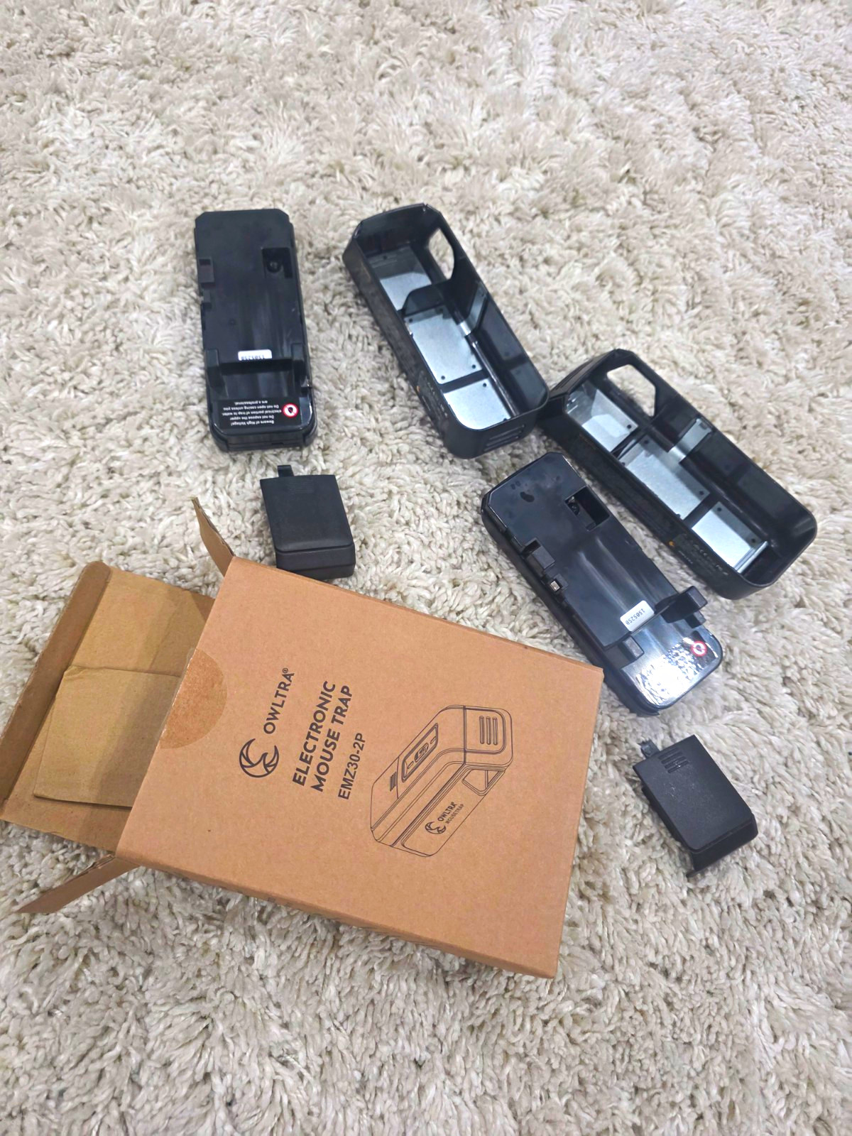 Owltra Electronic Mouse Catch Trap EMZ30-2P Black Indoor Small 2 Pack