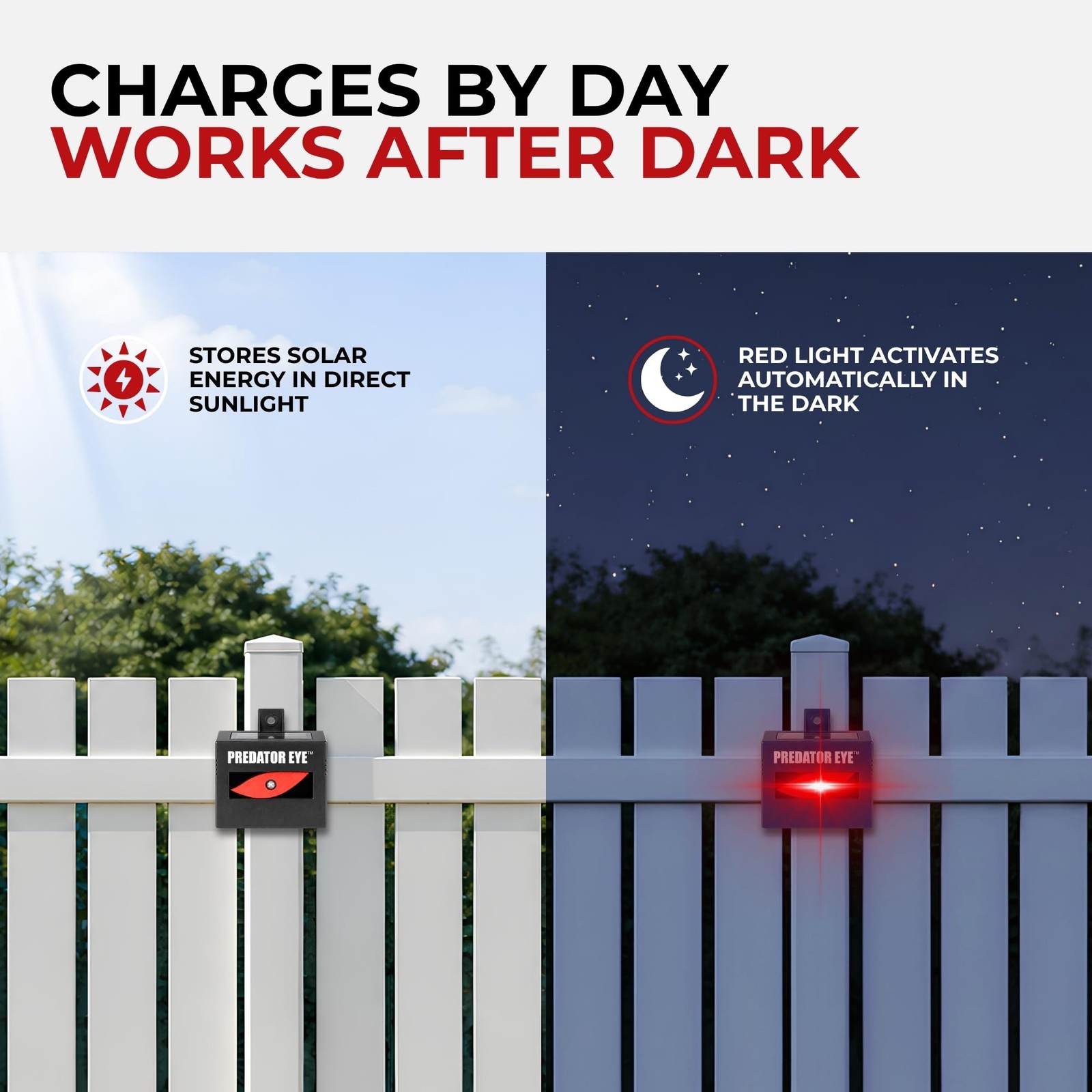 ASPECTEK Predator Eye Solar Animal Deterrent – 2 Pack, Flashing Red Black