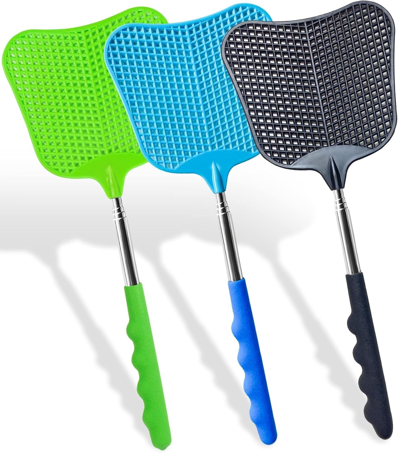 3 Pcs Fly Swatter, Fly Swatter Plastic,Telescopic Fly Swatters, Large Bug Swatte