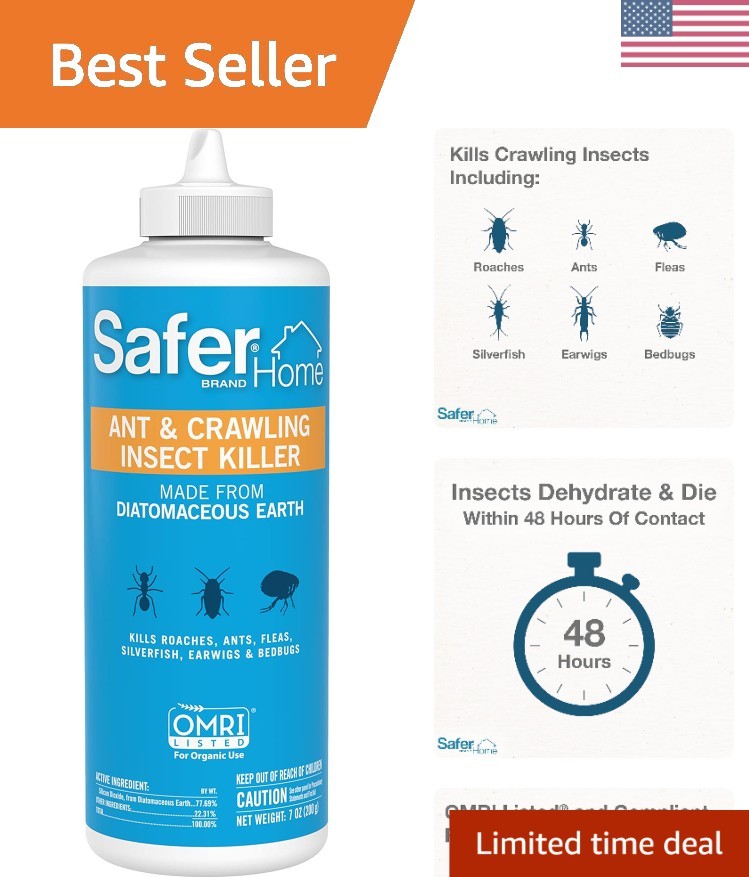 Natural 7 oz Crawling Insect Killer – Safe Diatomaceous Earth Formula for Home