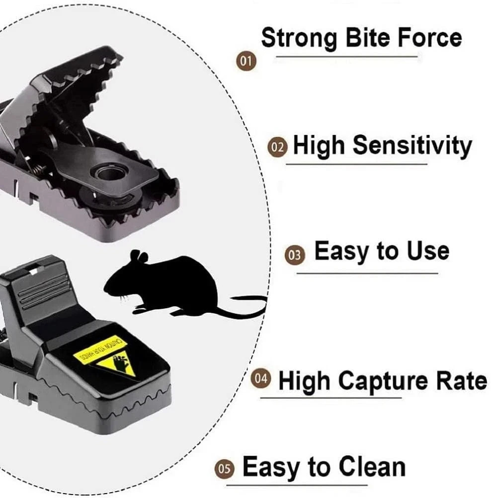 6 Pack Mouse Traps Rat Mice Killer Snap Trap Power Rodent Heavy Duty Pest Trap