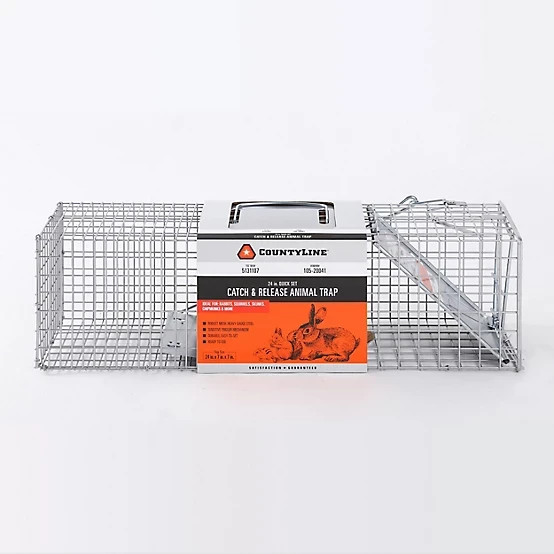 CountyLine 1-Door Live Animal Cage Trap, 24 in. x 7 in. x 7 in.