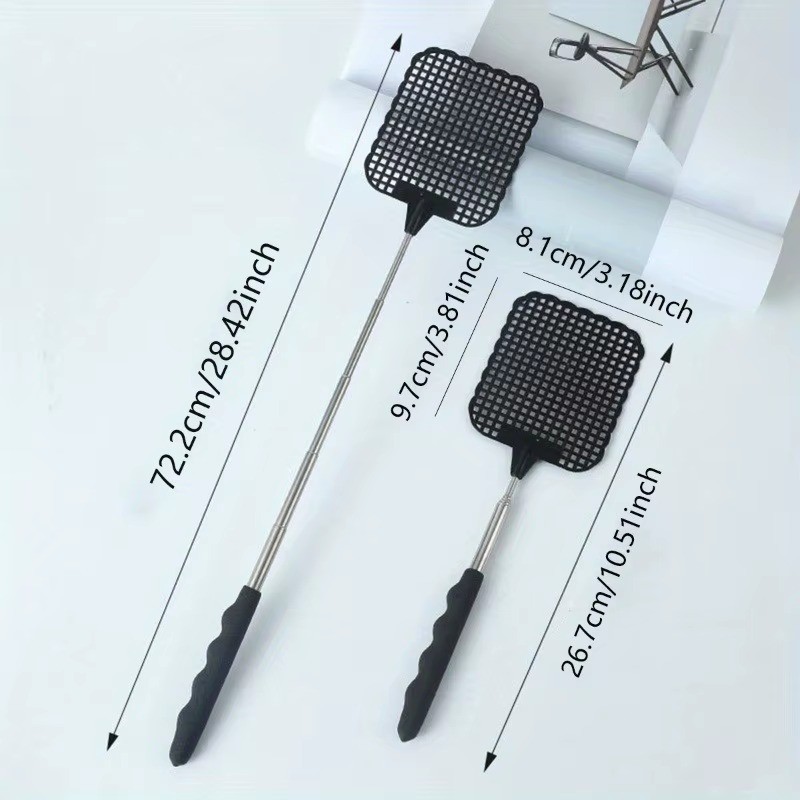 2 Pack Retractable Fly Swatter Extendable Mosquito Bug Insect Swatter Heavy Duty