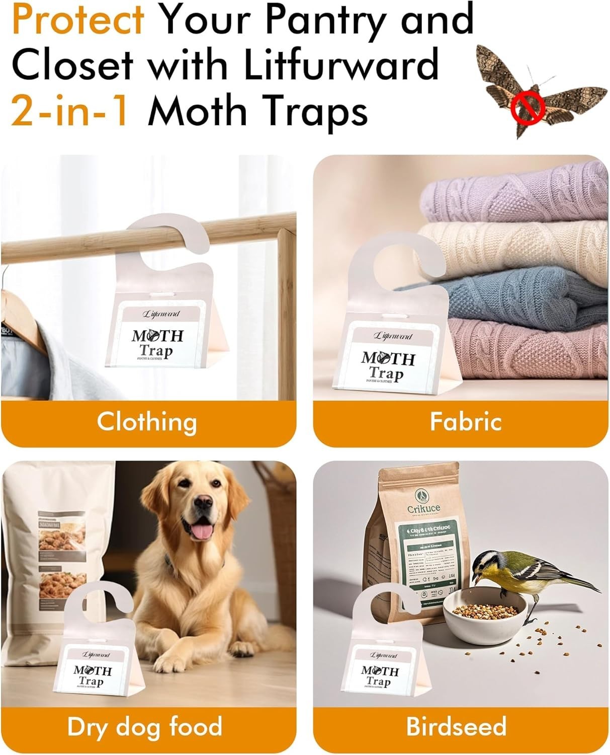 10/20PCS Moth Traps for Clothes Closets Moth Clothes Moth Traps with Pheromo…