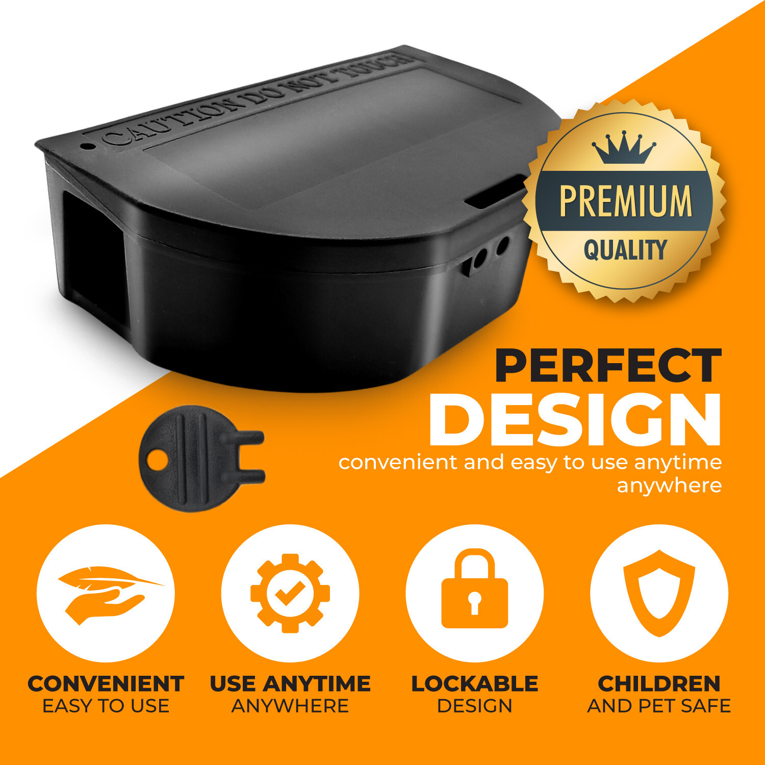 8 Pack Mouse Bait Stations with 8 Keys, Outdoor Rodent Box Station for Mice