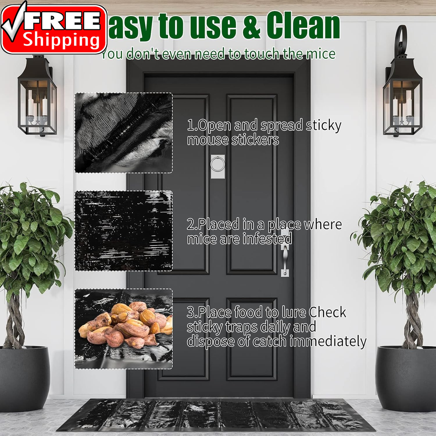 20 Pcs 47 Inch Ultra Large Sticky Mouse Glue Traps Sticky Rat Trap That Work for