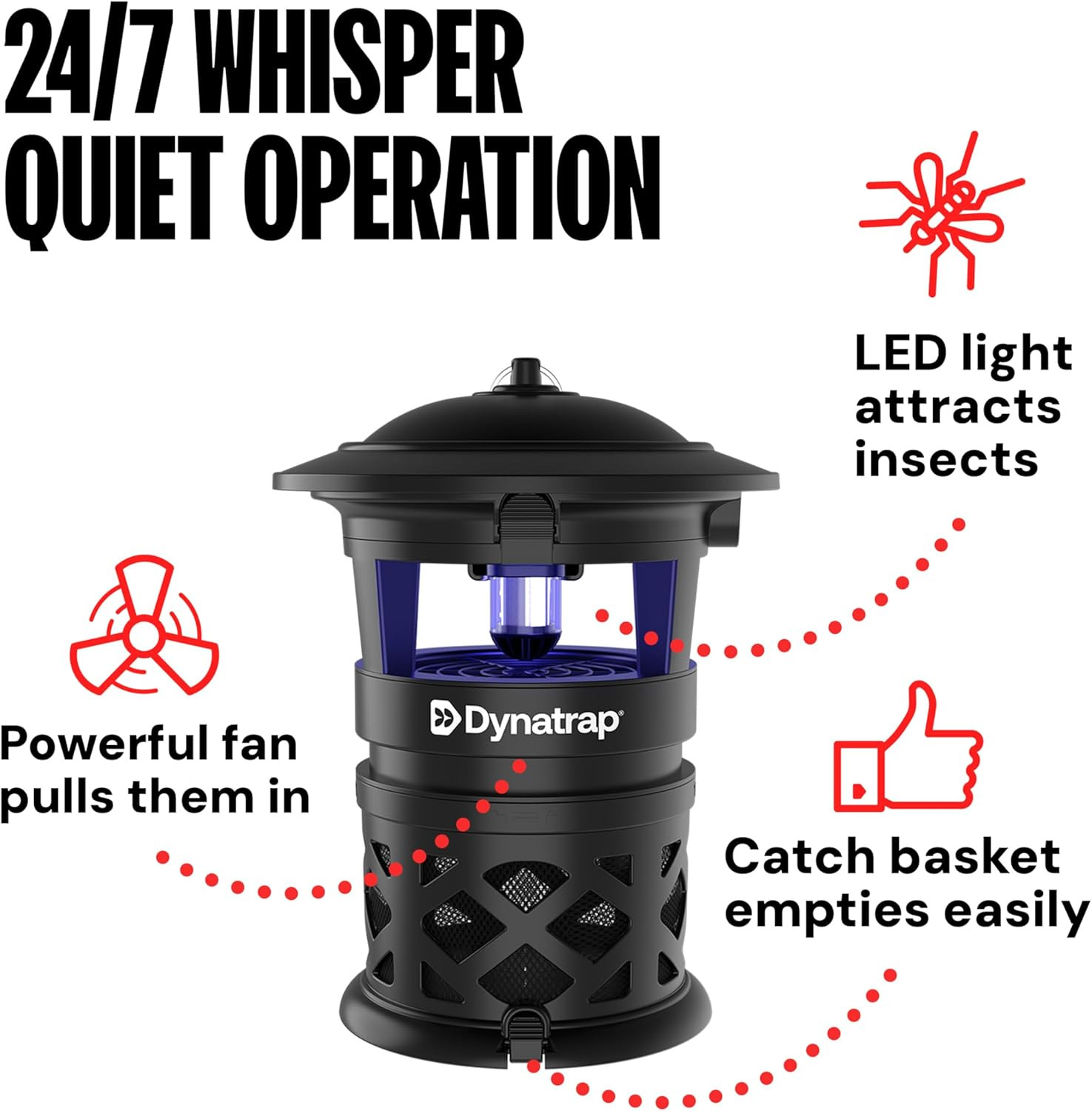 Dynatrap DT2030SR 1 Acre LED Mosquito & Insect Trap – Black. NEW 100%