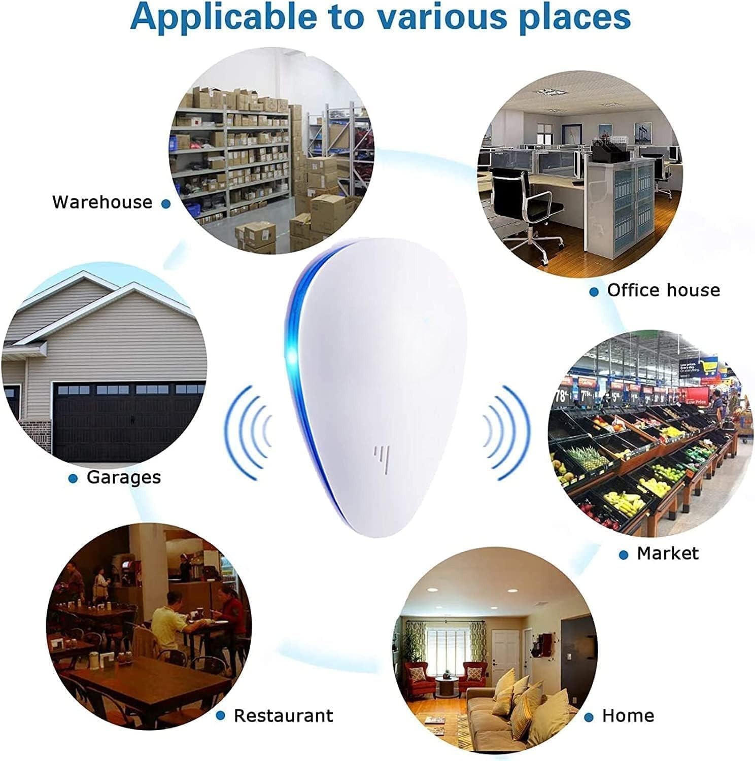 4PCs Ultrasonic Pest Reject Home Control Electronic Repellent Rat Mice Repeller