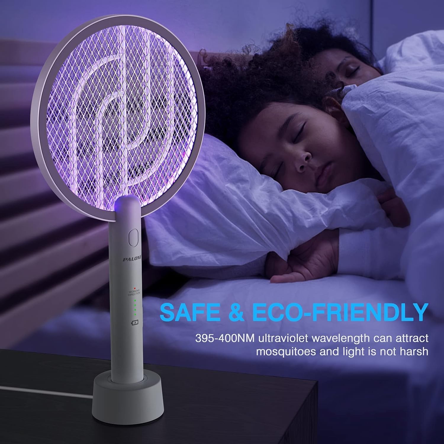 2Pack New Electric Fly Swatter 4000V Bug Zapper Racket,Rechargeable,3-Layer Mesh