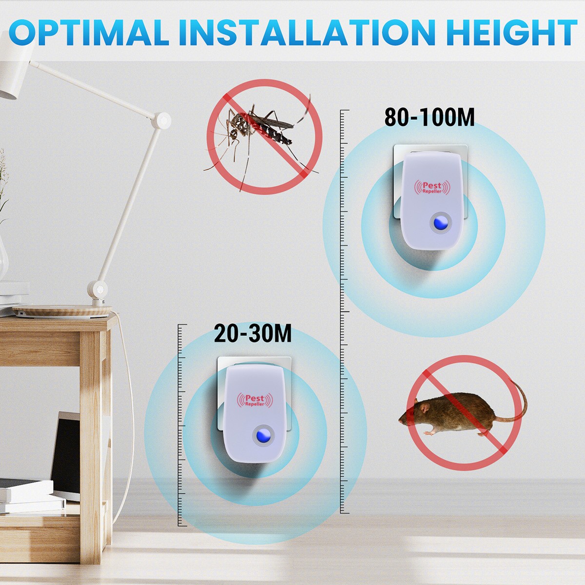 Plug In Electronic Pest Repeller Sonic Flea Mice Rat Bug Pest Reject Deterrent