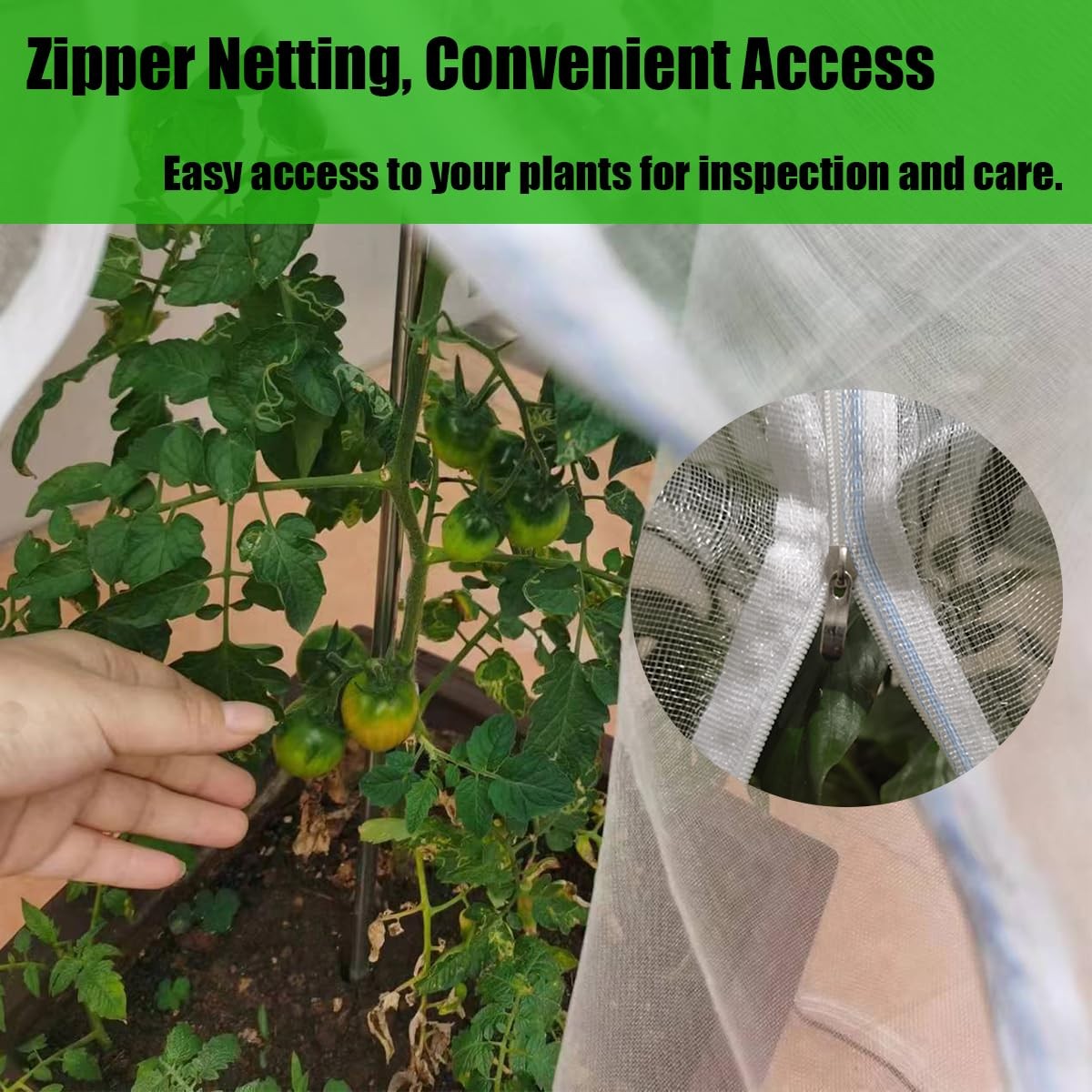 1PCS 6 × 7.8 FT Large Fruit Tree Netting Covers with Double Zipper & Drawstri…