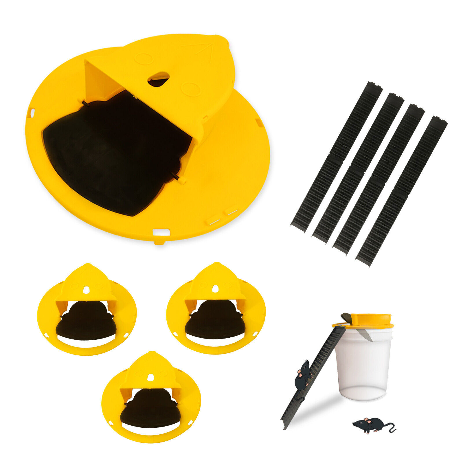 4Pack Black Slide Bucket Lid Mouse Rat Trap Bucket Mousetrap Catcher US Stock