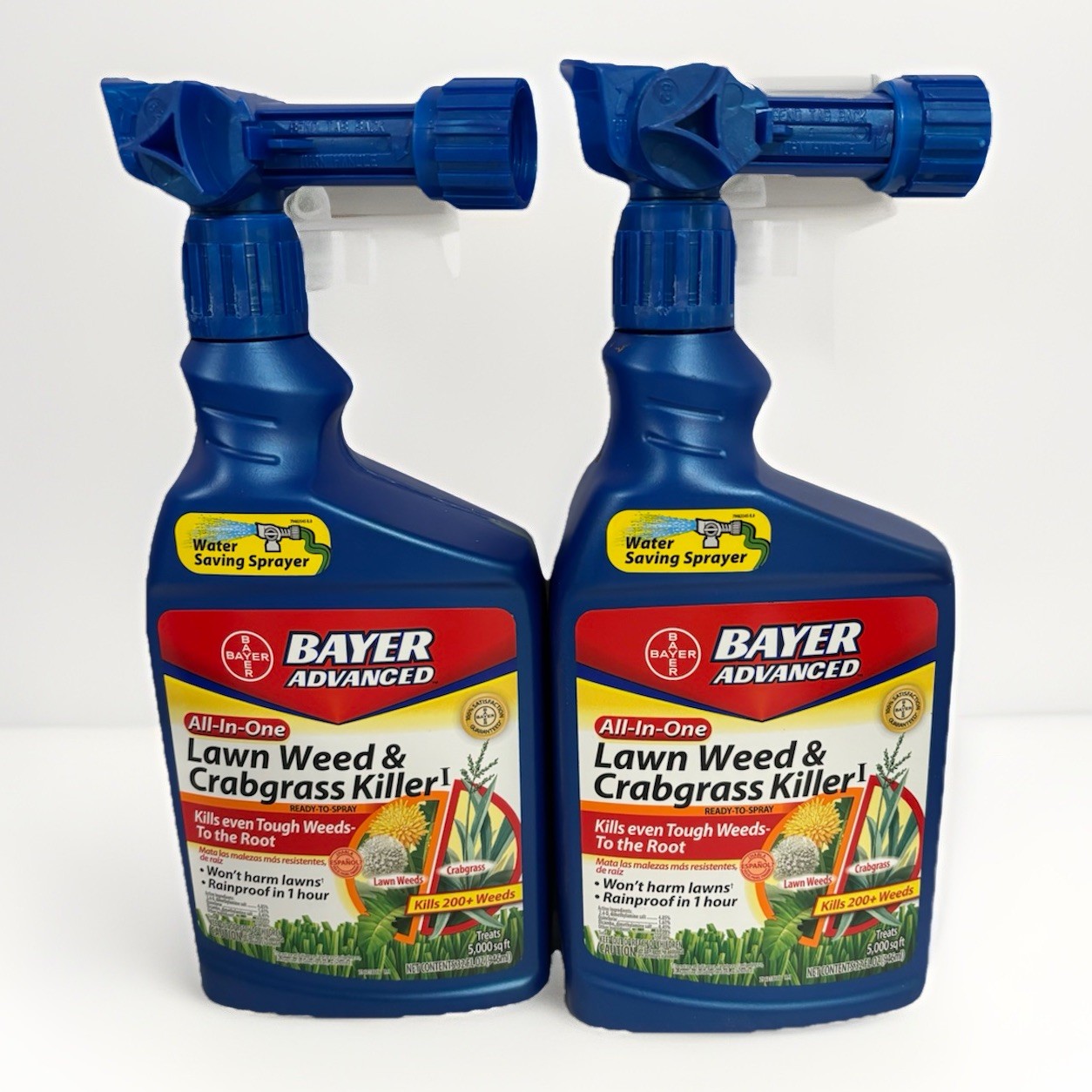 2-Pack Bayer Hose End All-in-1 Lawn Weed & Crabgrass Killer 32oz Spray W Sprayer