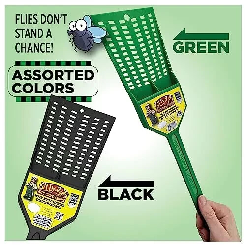 Multi-Purpose Heavy Duty Fly Swatter – 2 Pack – Fly Swatter with Bug Scooping