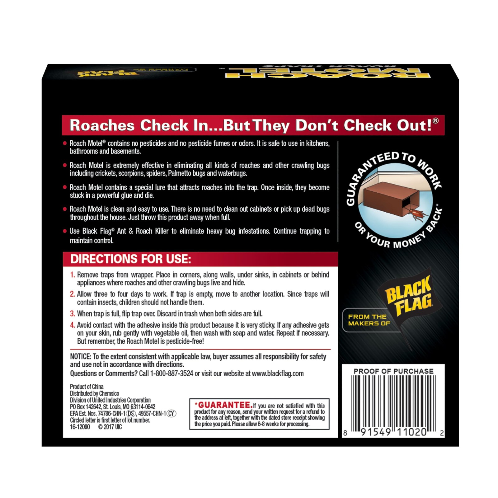 Black Flag Roach Motel Traps, 2-Count, 1-Pack 1 Pack,