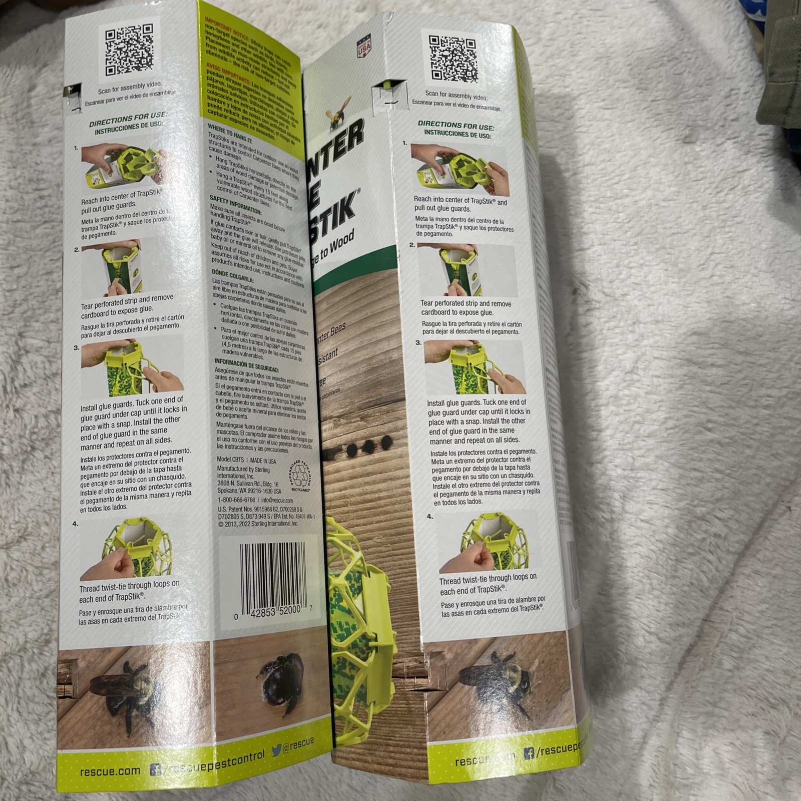 RESCUE! Carpenter Bee TrapStik – Catches Carpenter Bees. 2 Pack