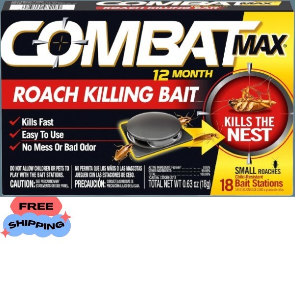 Combat Max 12Month Roach Killing BaitSmall Roach BaitStation Child-Resistant new
