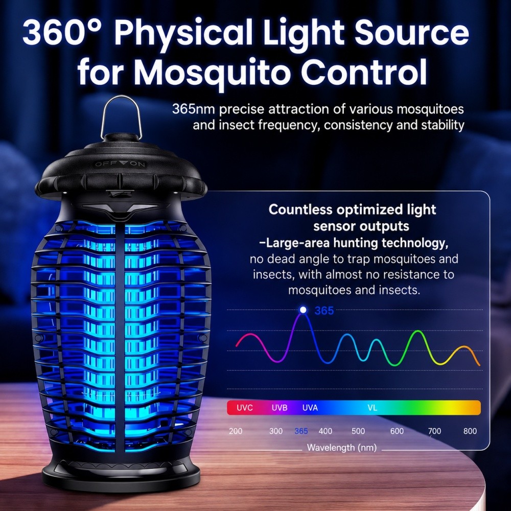 Mosquito Fly Bug Insect Zapper Killer Electronic Light Trap Lamp Indoor Outdoor