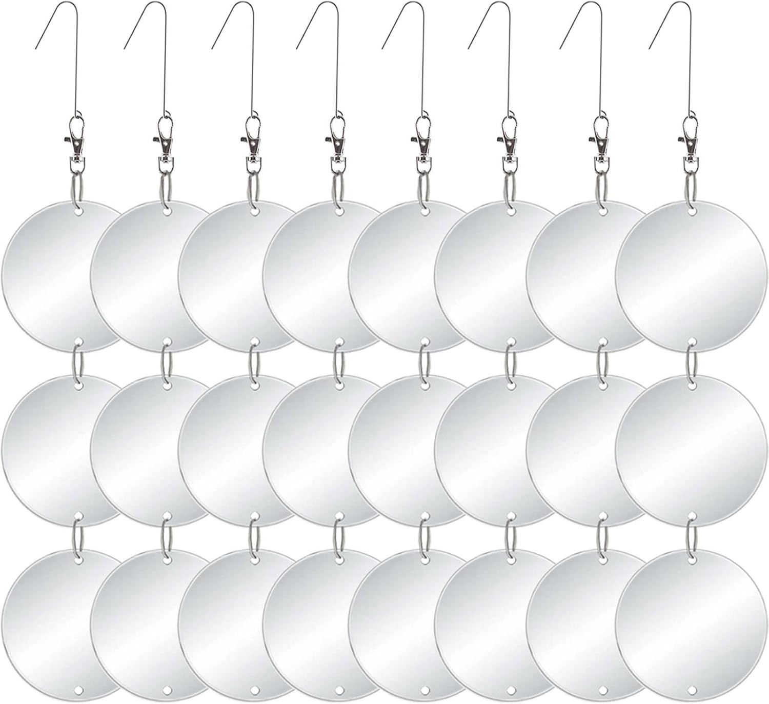 Classic Silver Bird Scare Discs Set – 24 Large Reflective Devices for Determent