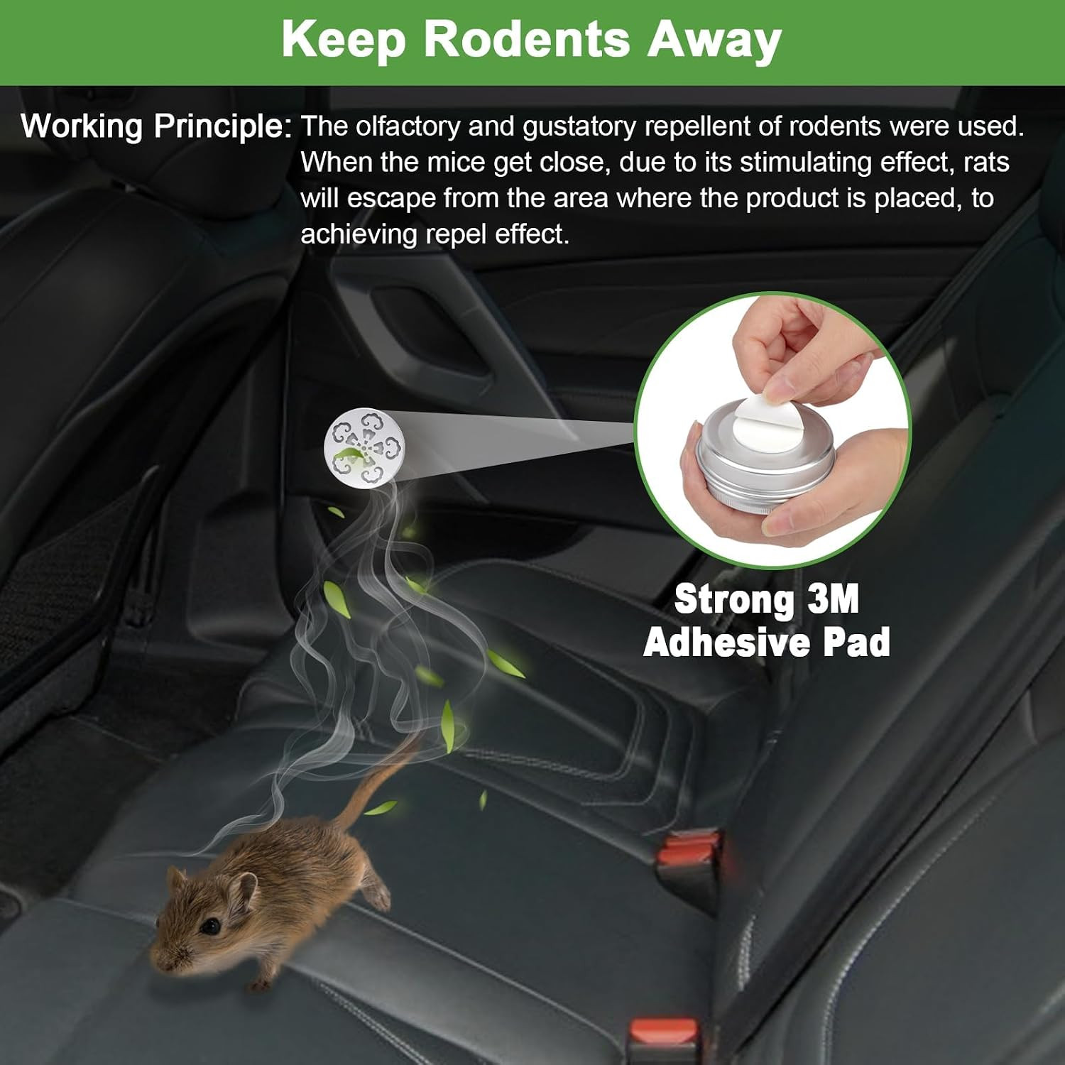 4 Pack Rodent Repellent Outdoor, Mouse Repellent with Peppermint Oil for Indoor