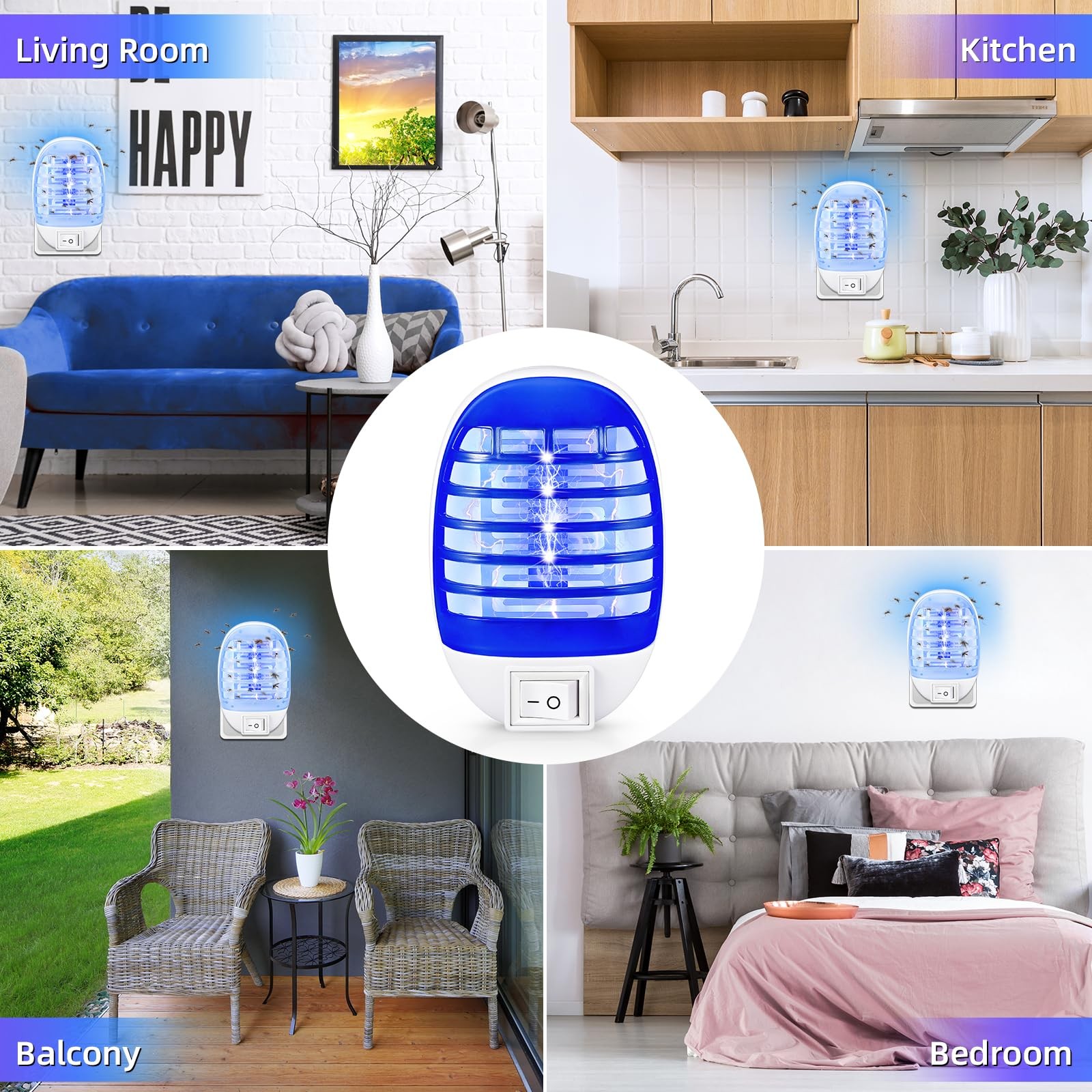 2026 Plug in Bug Zapper for Indoor Use 6 Pcs, Electronic Mosquito Zappers Ind…
