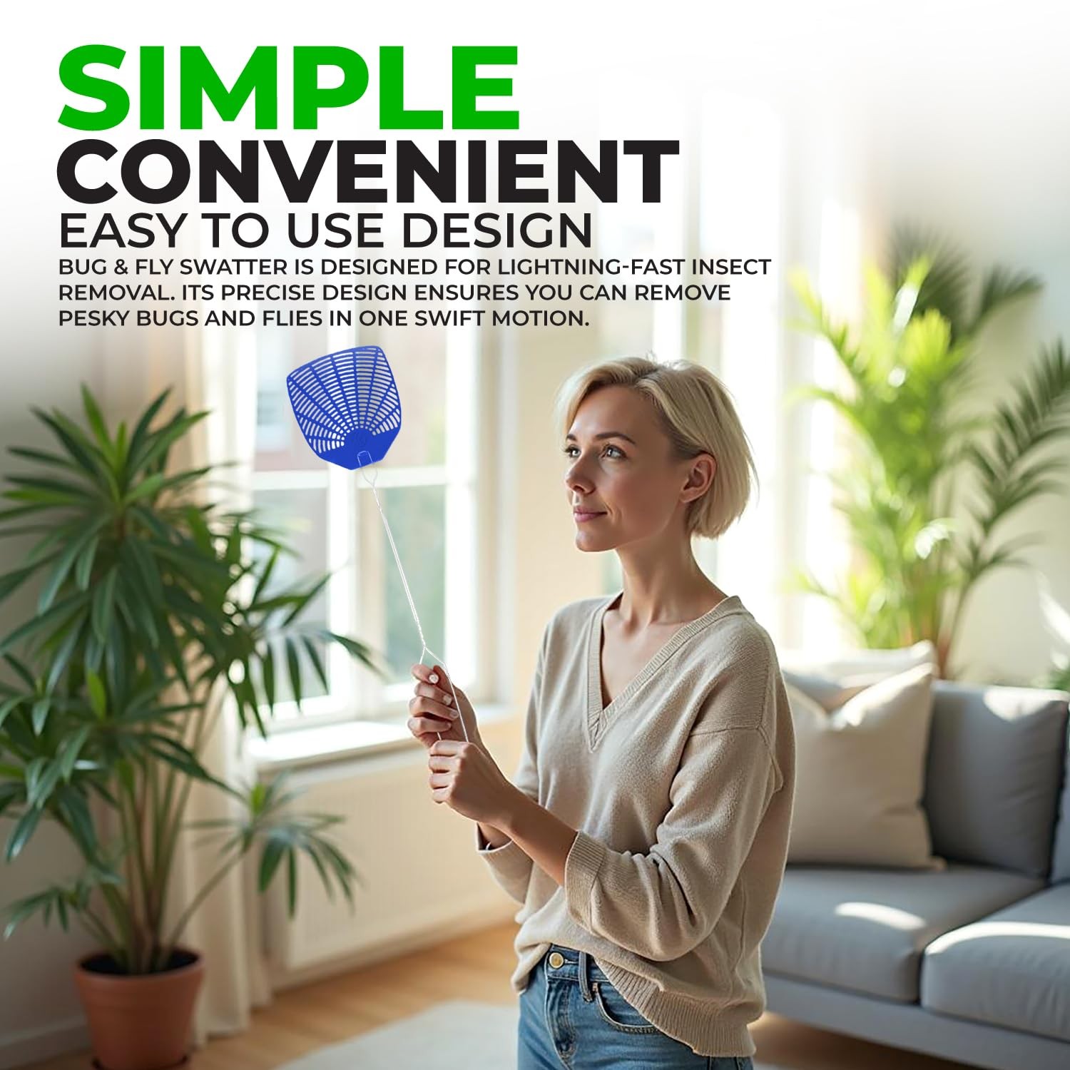 Supreme Bug & Fly Swatter 6-Pack – Braided Metal Handle 6 Pack Fly Swatters, …