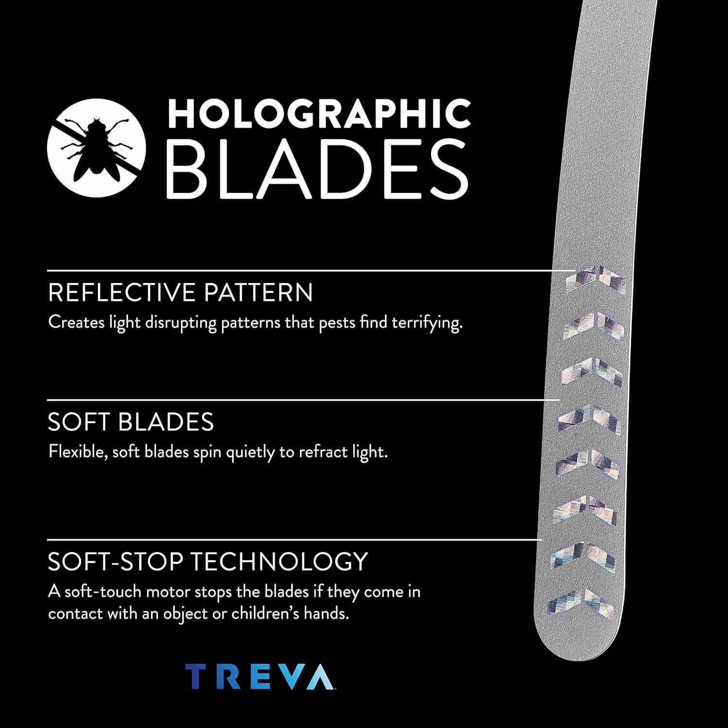 Portable Battery-Powered Bug Fan with Holographic Blades – 0.4 lb, Modern Design