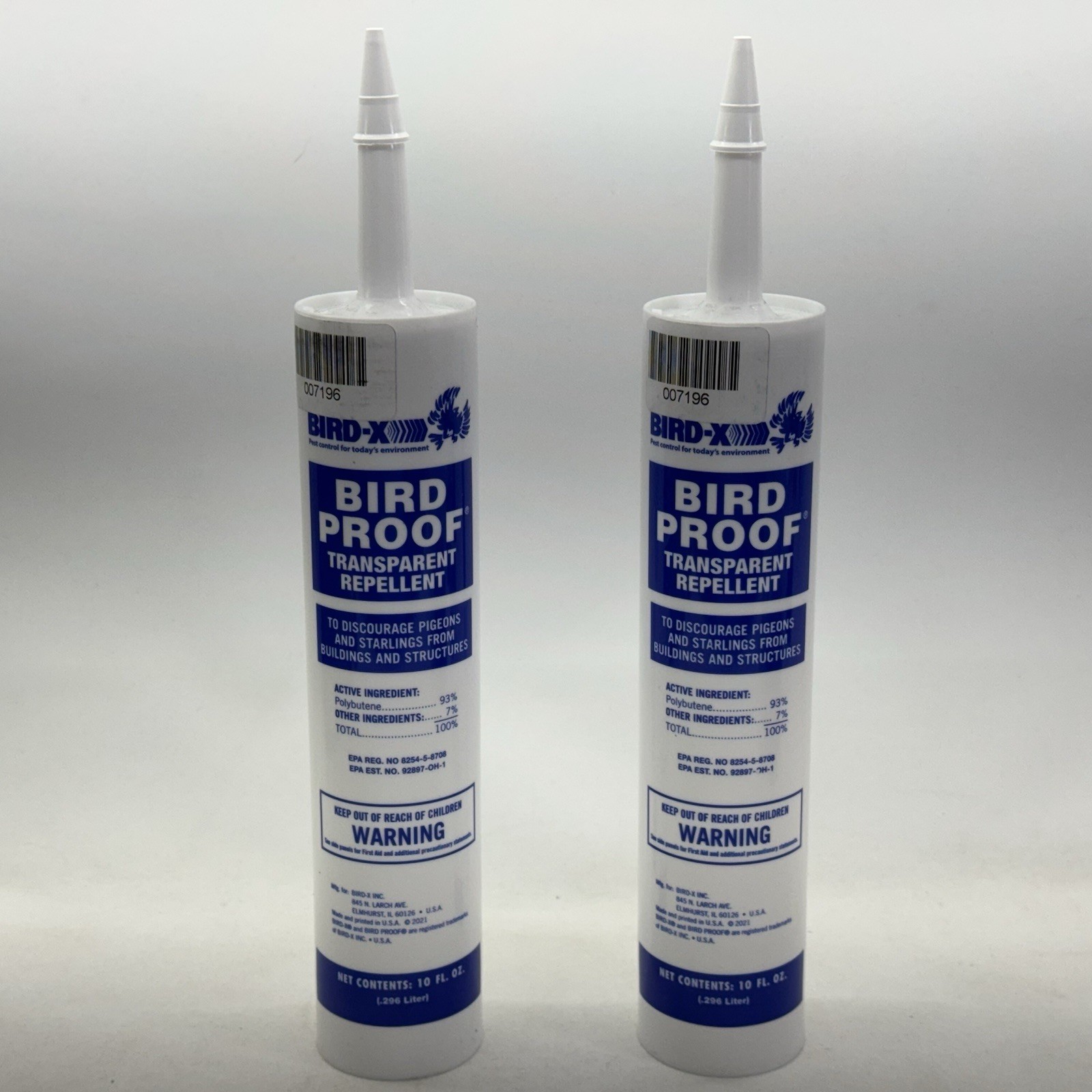 BIRD-X Bird Proof Transparent Gel Repellent Deterrent 10 Ounce Lot Of 2