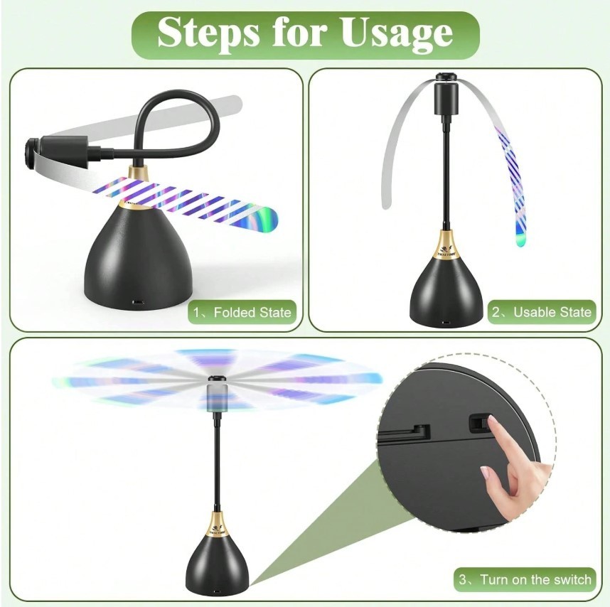 Fly Fans For Tables Effective Fly Repellent Fan Keeps Flies Away for BBQ’s 3 Pk