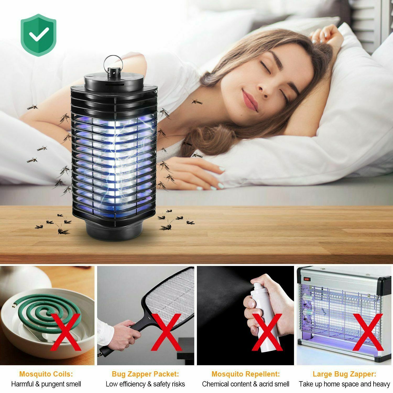 LED Electric Mosquito Killer Night Lamp Insect Repellent Zappers EU/US Plug