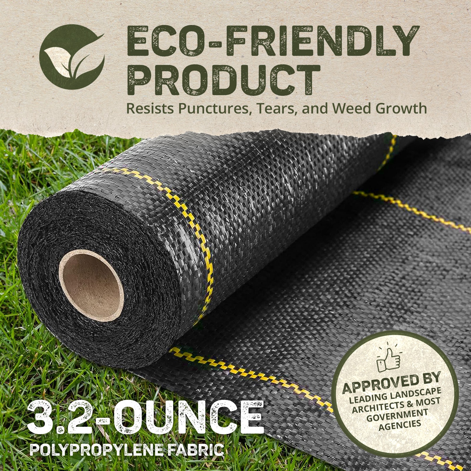 DeWitt Sunbelt 3.2oz 6′ x 300′ Woven Weed Barrier Landscape Fabric Ground Cover