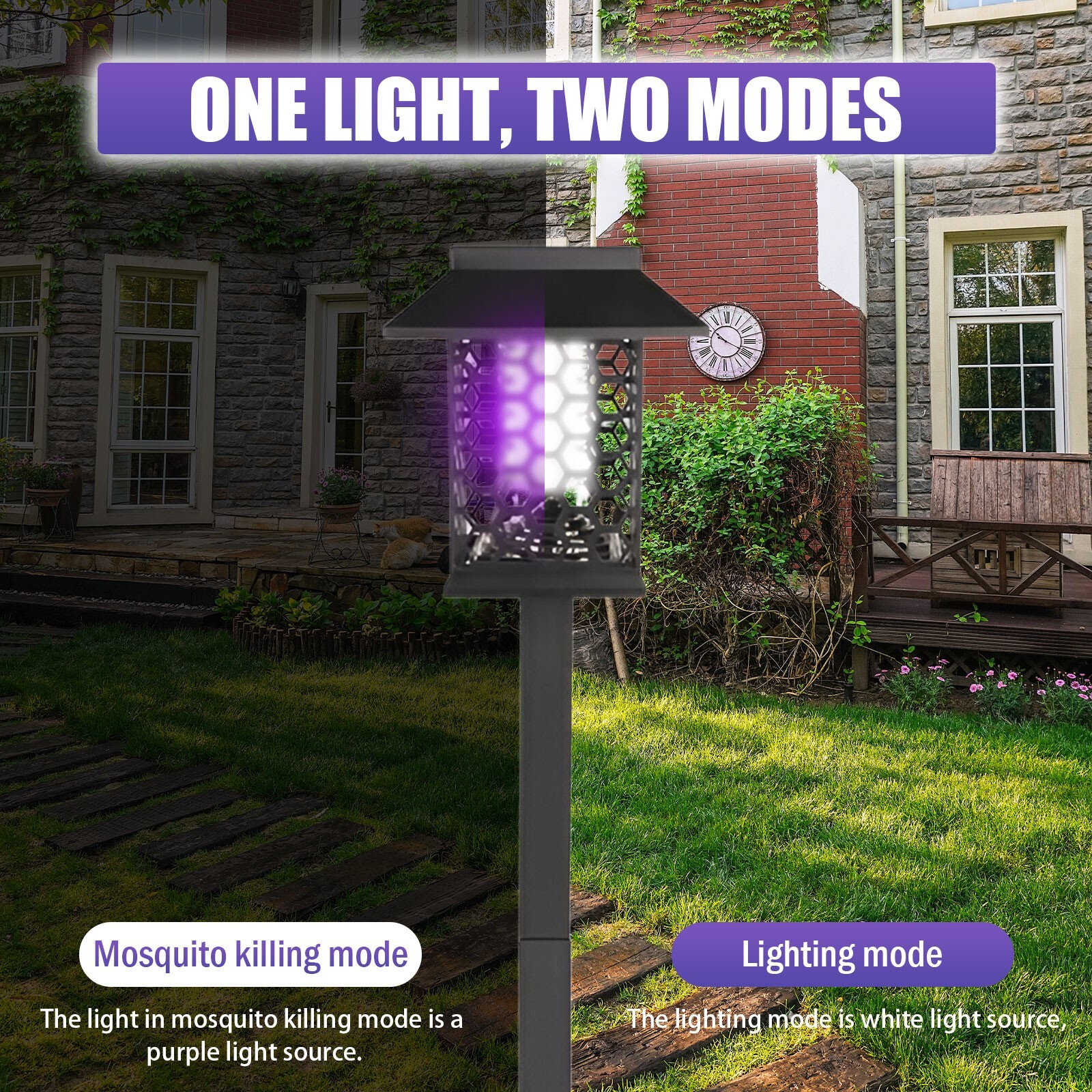 4Pack Solar Mosquito Zapper for Outdoor Yard and Garden Lighting