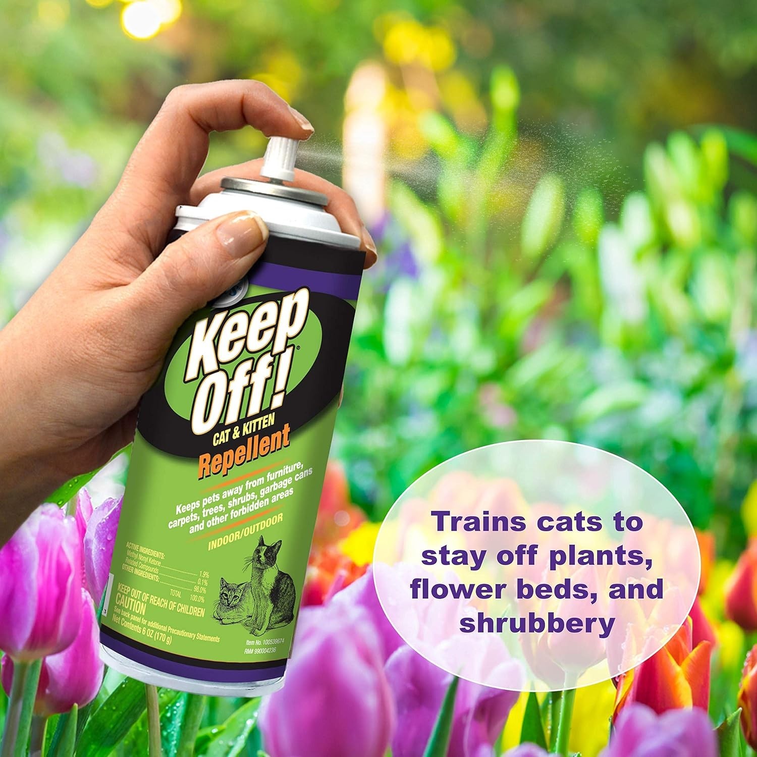 Keep Off! Cat Repellent Spray Outdoors & Indoor 6 Ounces 24-HOUR PROTECTION New