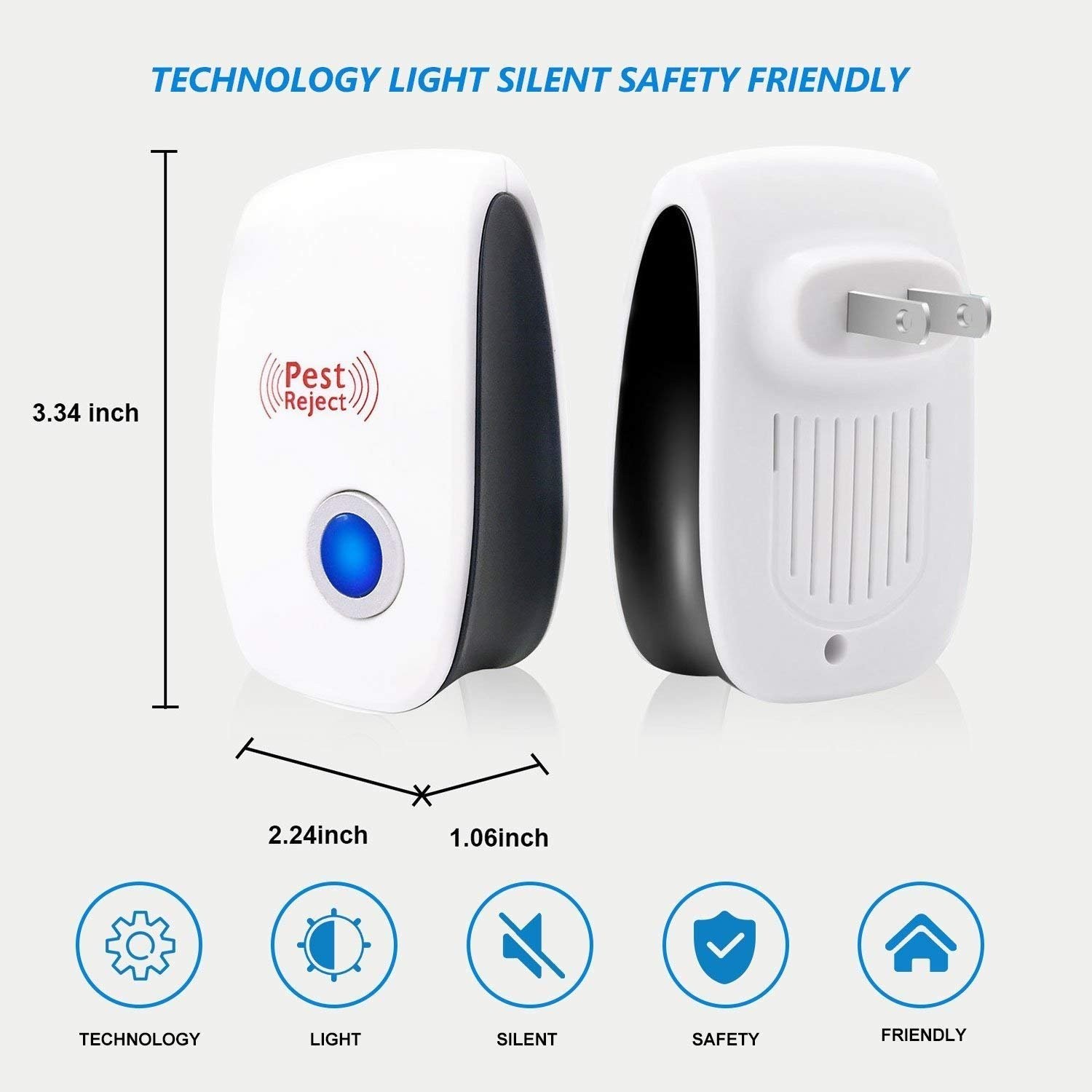 6/10 Ultrasonic Pest Reject Home Control Electronic Repellent Mice Rat Repeller