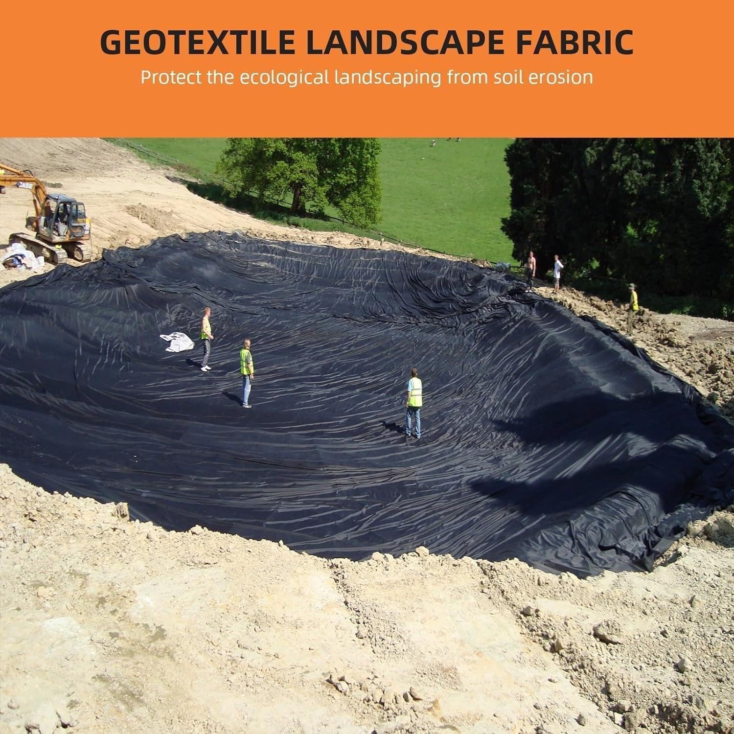 6×300 FT 6Oz Geotextile Fabric Landscape Drainage Weed Barrier Driveway Non-wove