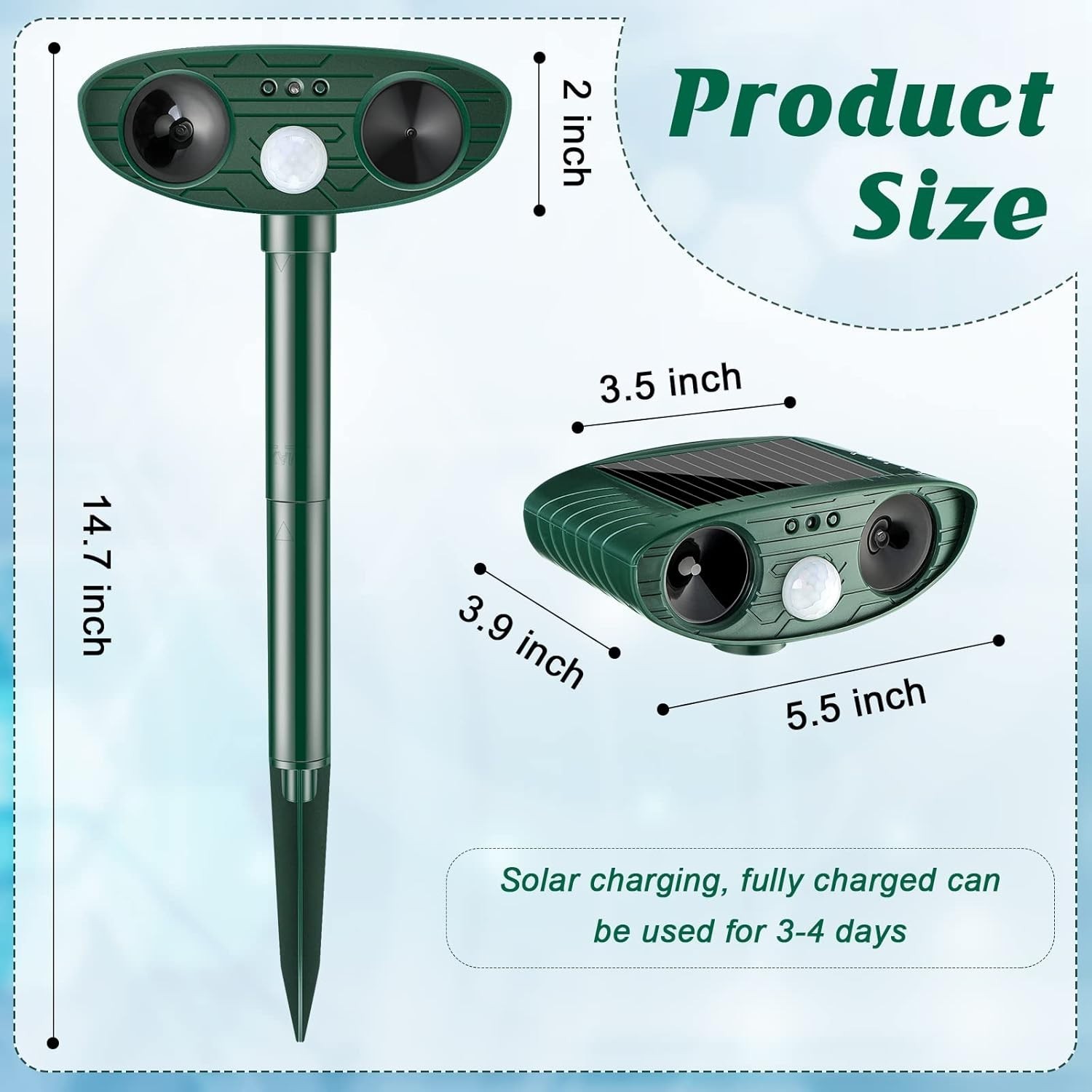 Waterproof Ultrasonic Animal Repellent with Motion Sensor – Modern Green Design