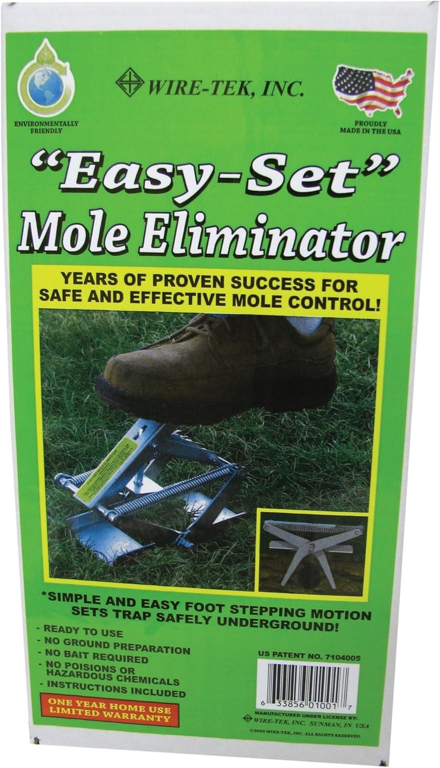 Wire Tek 1001 EasySet Mole Eliminator Trap – Safe, Chemical-Free Solution