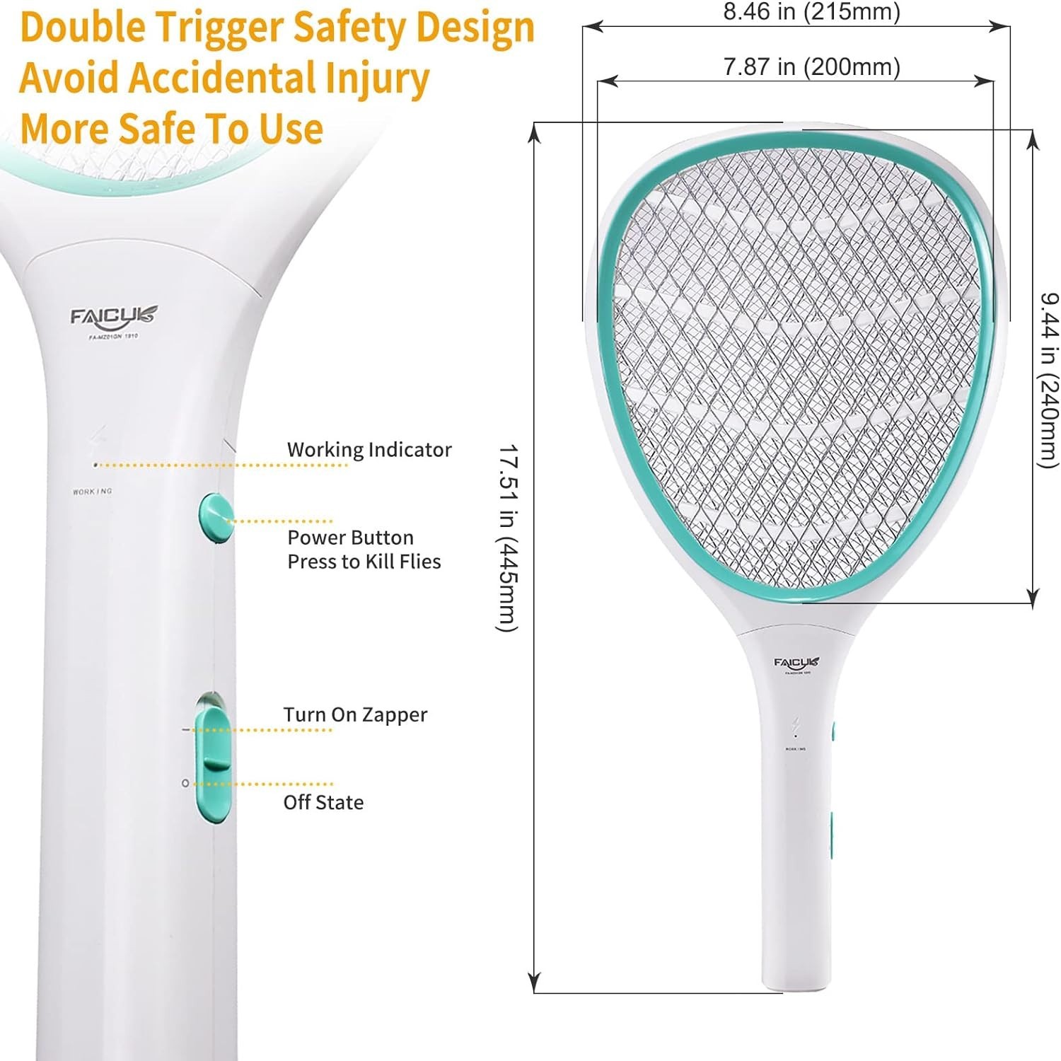 Lightweight Battery-Powered Bug Zapper Racket – Safe Modern Insect Control