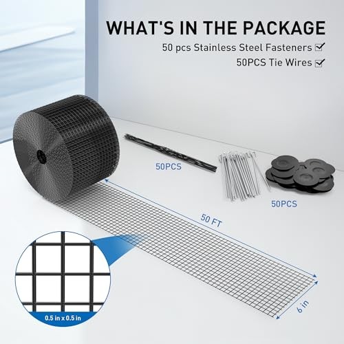 6 inch x 50ft Solar Panel Bird Guard, Wire Mesh Critter Guard for 6IN x 50FT