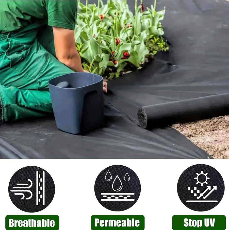 1pcs Heavy Duty Non-Woven Weed Barrier Fabric for Garden Weed Control – NEW