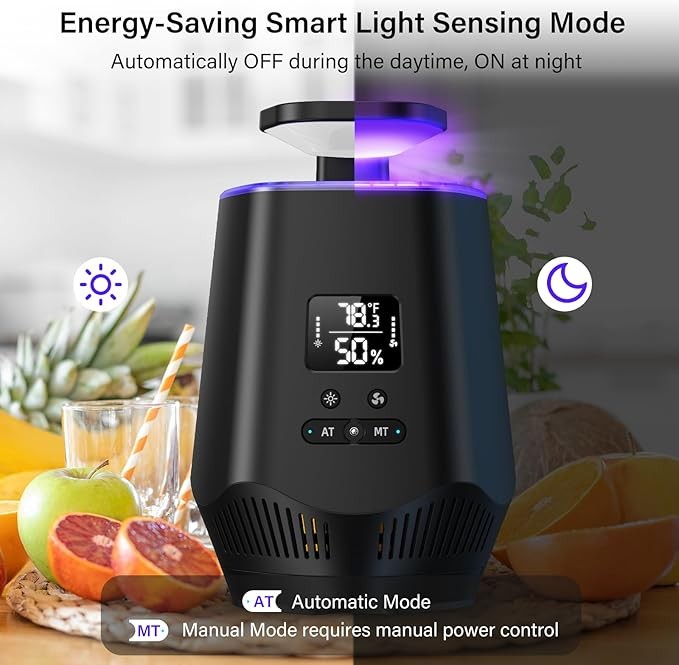 Fooxem Fruit Fly Traps Smart Flying Insect Temperature Sensor IT10 – BLACK