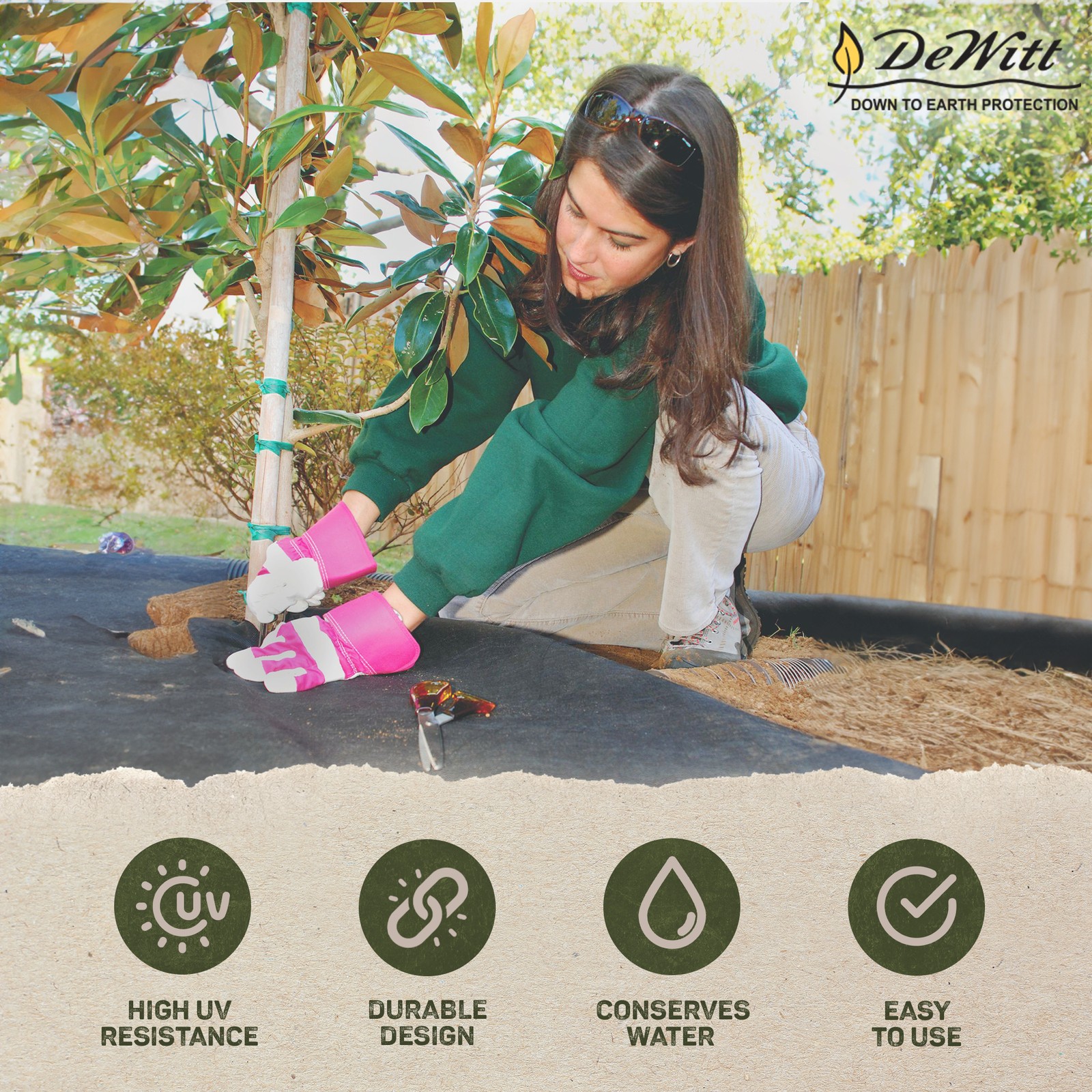 DeWitt Sunbelt 3.2oz 6′ x 300′ Woven Weed Barrier Landscape Fabric Ground Cover