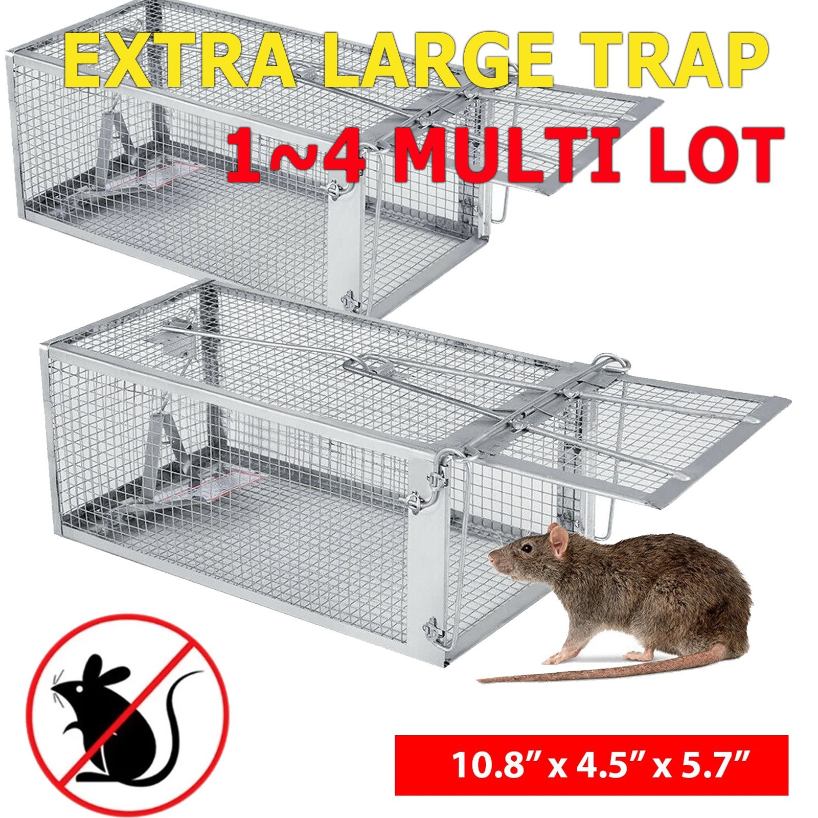 1~4X Pack Live Humane Cage Trap Squirrel Mouse Rat Mice Rodent Animal Catcher