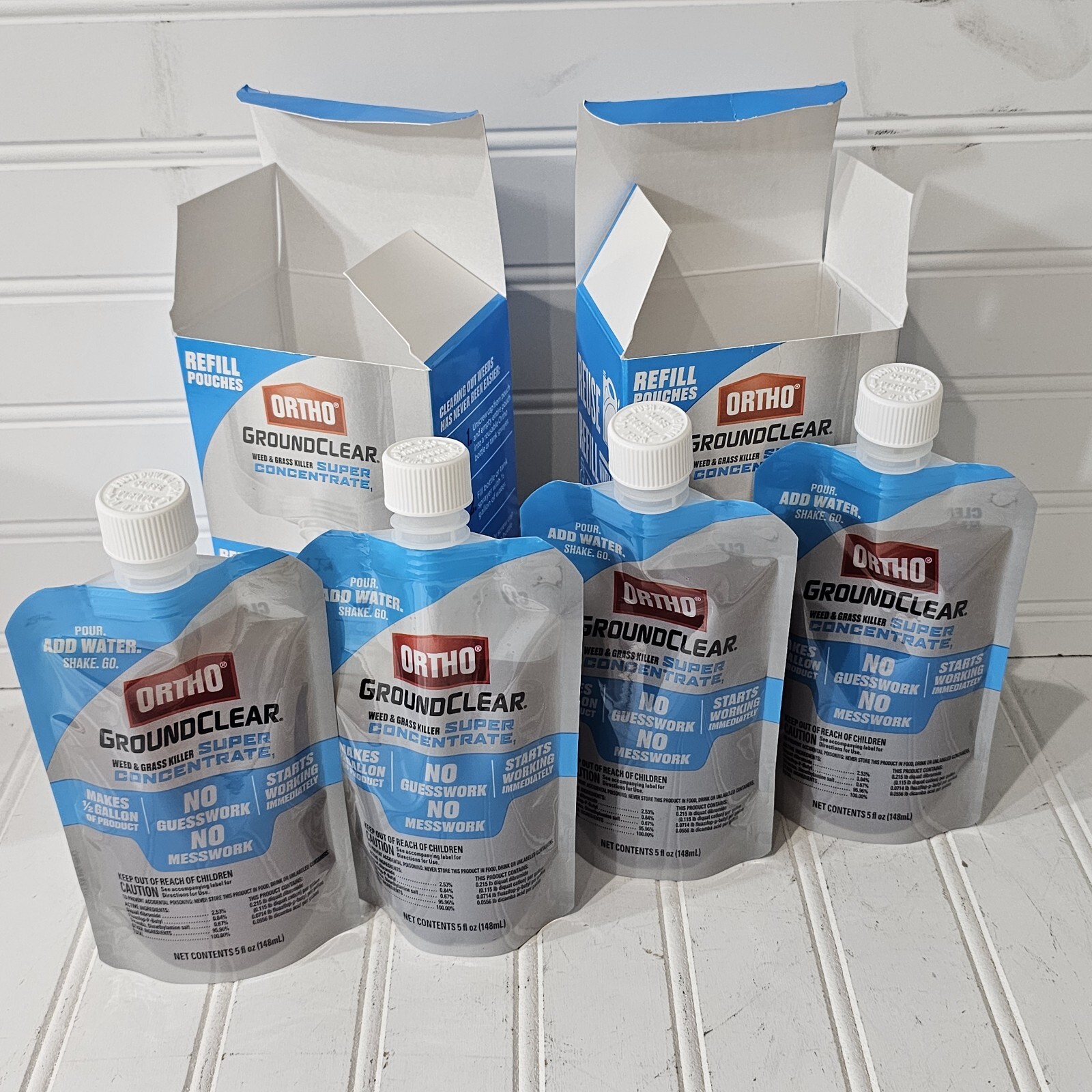 (4 Pouches) Ortho GroundClear Weed & Grass Killer Super Concentrate Refill Pouch